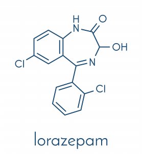 Formule moléculaire du lorazépam.