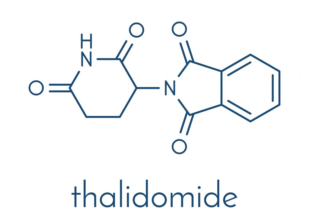 Formule chimique de la thalidomide.