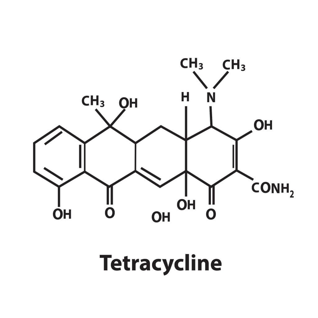 Molecola della tetraciclina, farmaco antibiotico