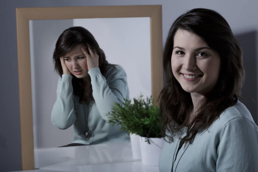 Mujer con trastorno bipolar.