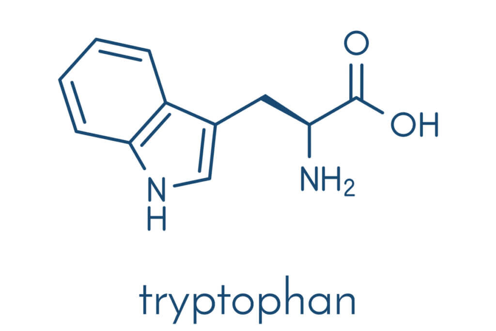 Chemische formule van tryptofaan.