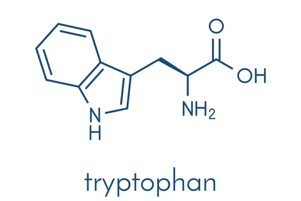 Fórmula química del triptófano.