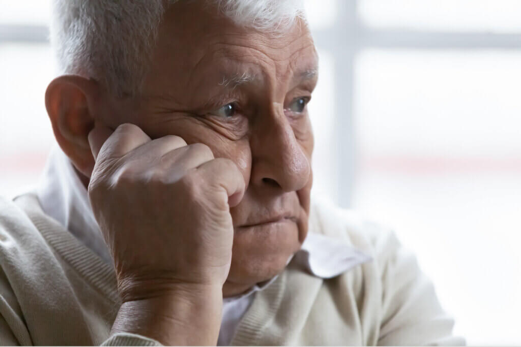 Hombre con depresión.