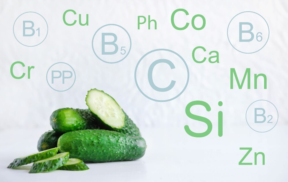 Cucumber is a food that contains several minerals.
