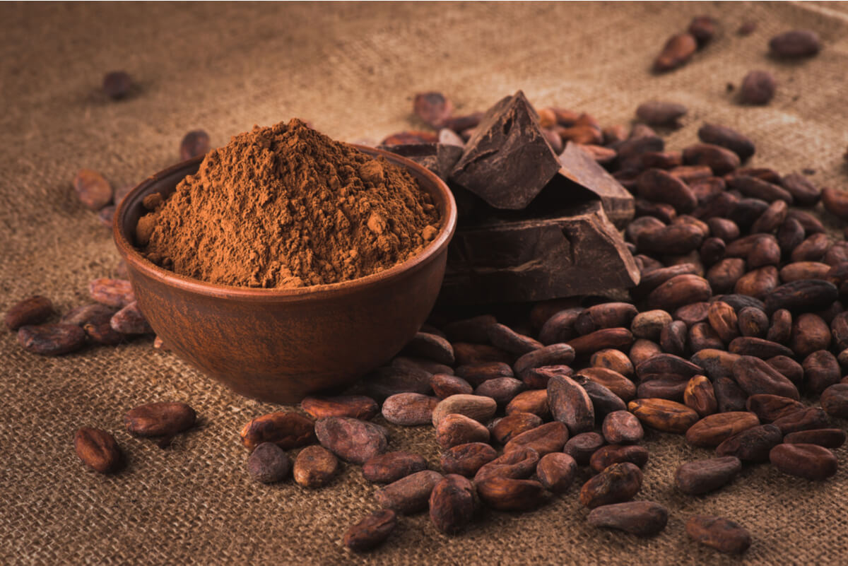 El cacao es rico en potasio y triptófano