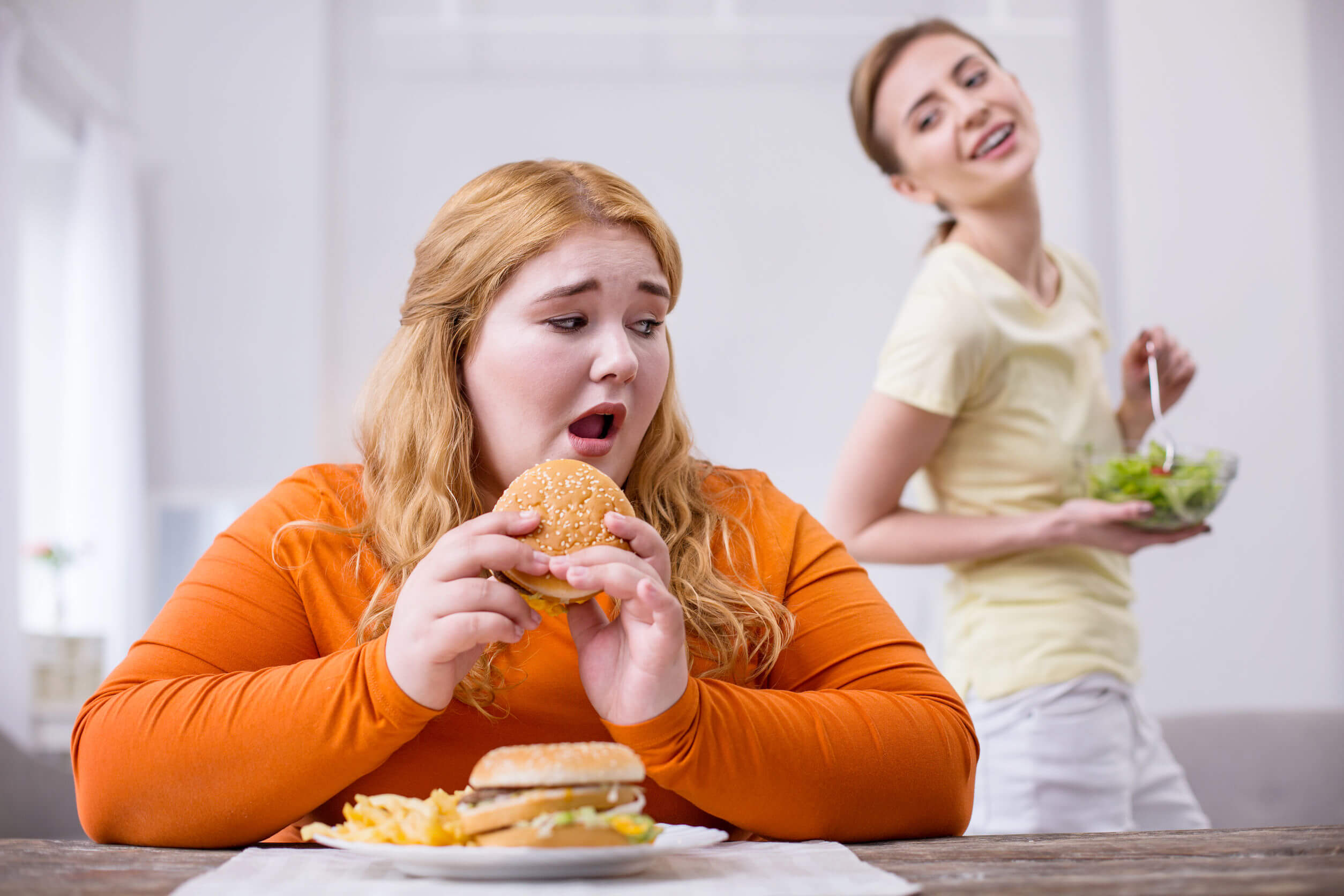 A comida do tipo junk food pode promover o ganho de peso.