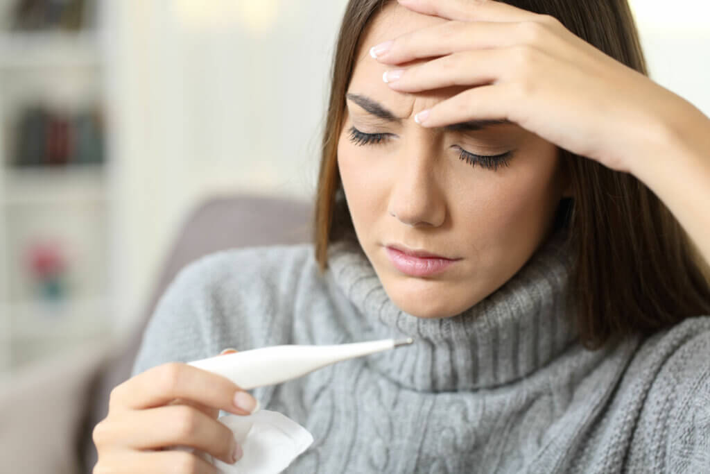 Fiebre en la neumonía bilateral.