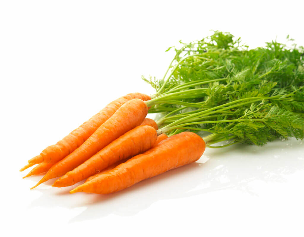 Raw carrots with fiber.