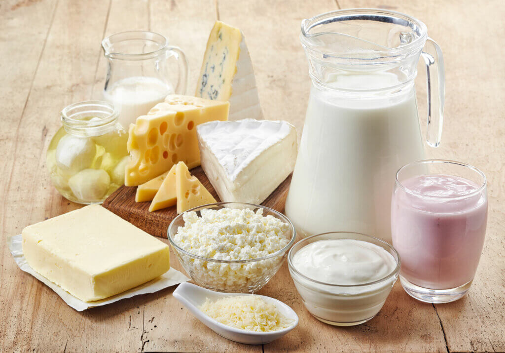 Les produits laitiers sont une source de calcium.