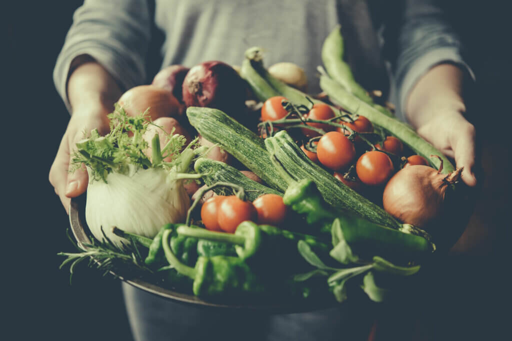 Dieta rica en vegetales para la psoriasis.