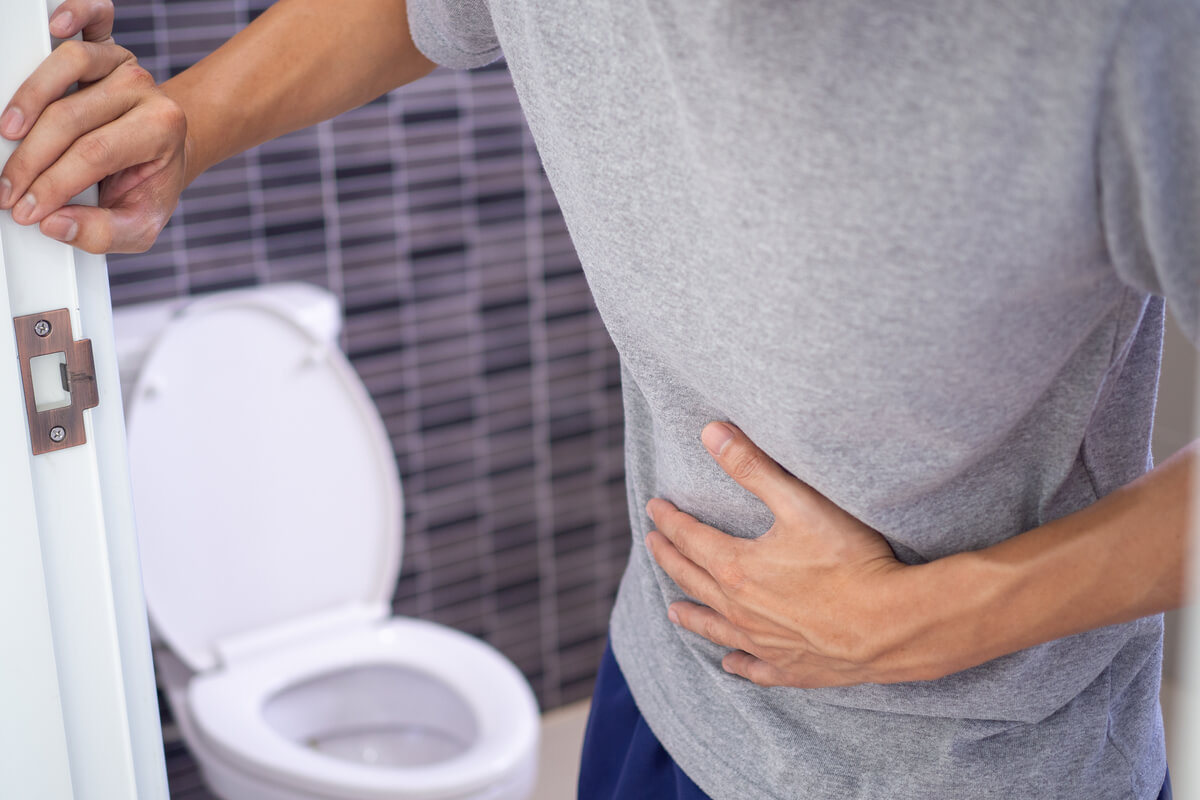 An bloated stomach can be associated with diarrhea